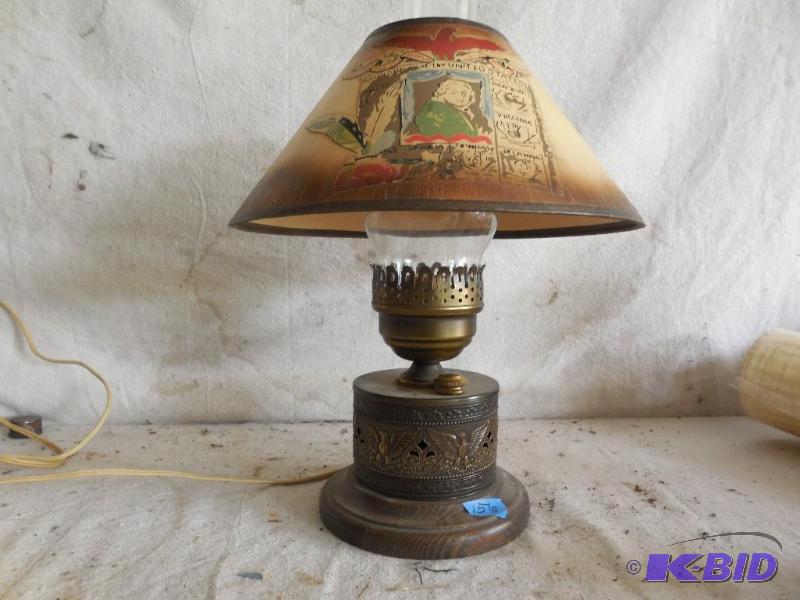 lot 156 image: Table lamp with shade...