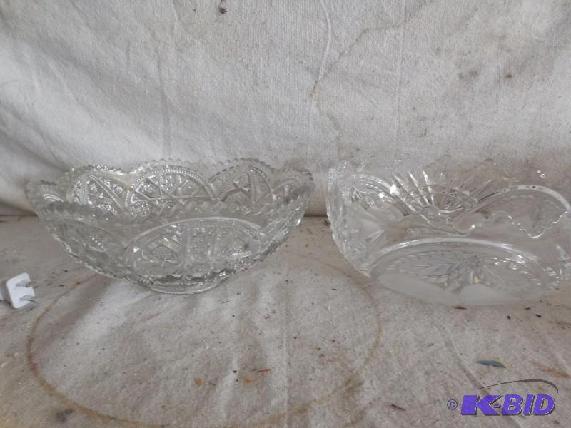 lot 161 image: 2 Bowls appear to be crystal...