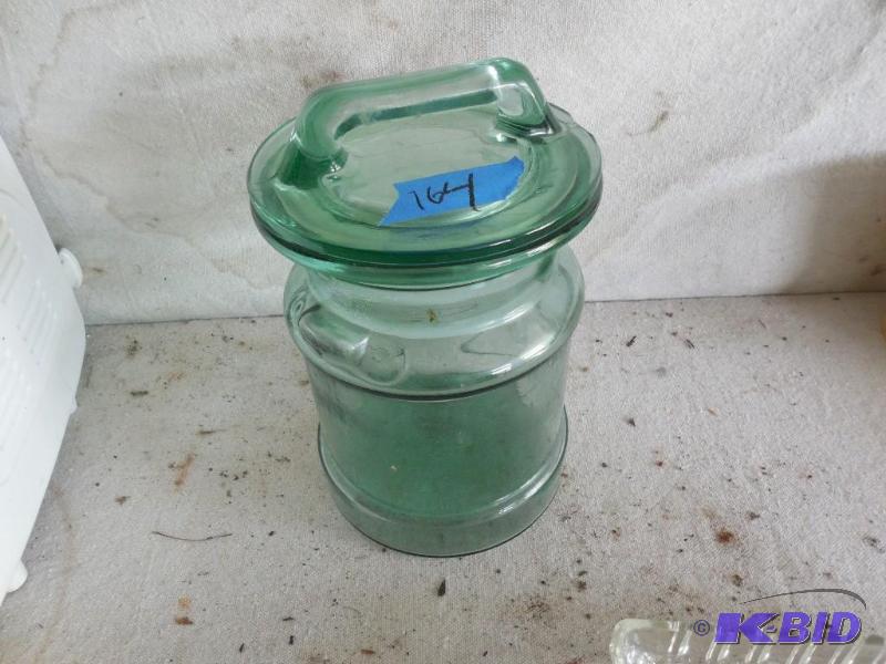 lot 164 image: Glass jar and lid...