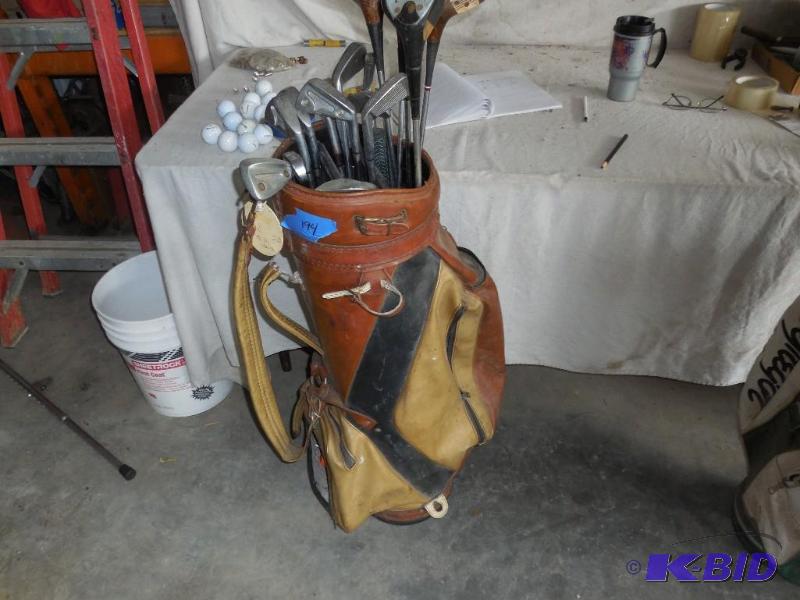 lot 194 image: Golf clubs and bag...