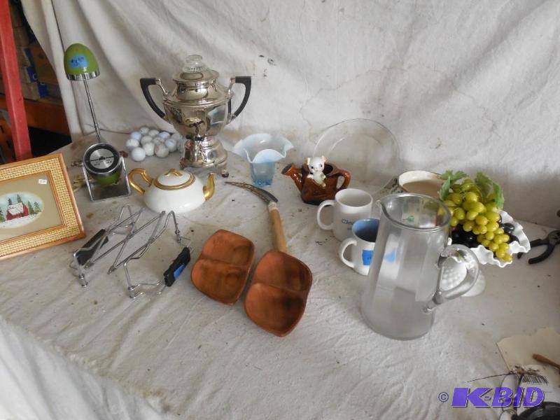 lot 196 image: Lot of misc items including Golf balls, tea ...
