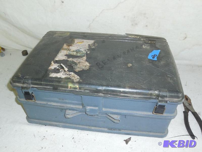 lot 20 image: Bin full of screws, clamps, anchors,. and etc...