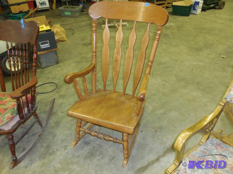 lot 49 image: Wooden rocking chair...