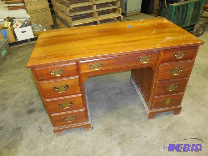 lot 57 image: Wood Desk 46 x 23 x 29...