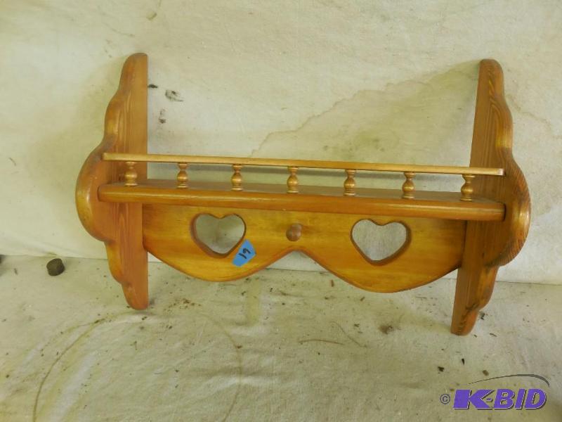 lot 61 image: 20" x 5" Wood shelf...