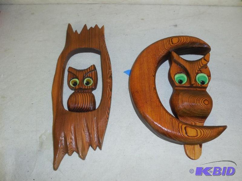 Matching wood owls...