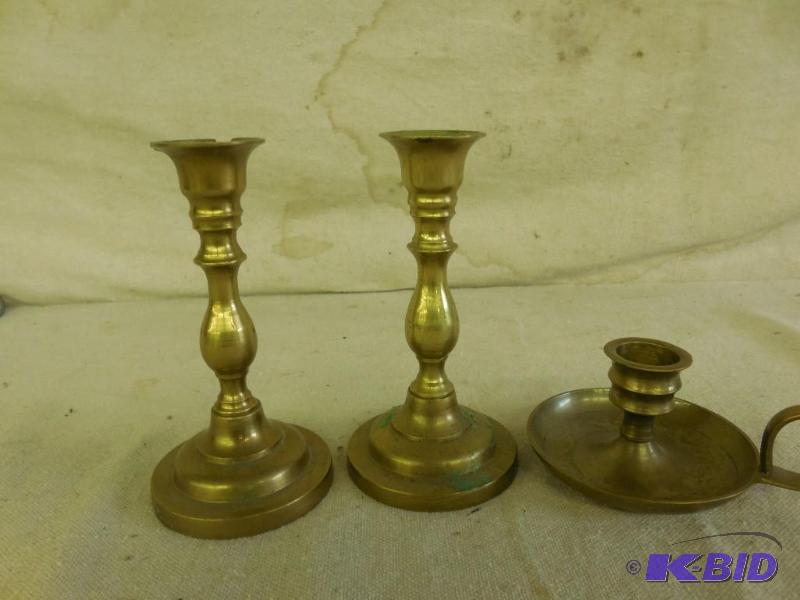 Brass candle holders...