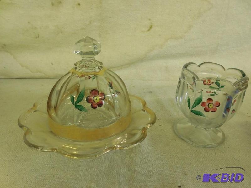 Glass dish and covered dish...