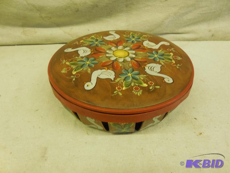 11&quot Hand painted basket...