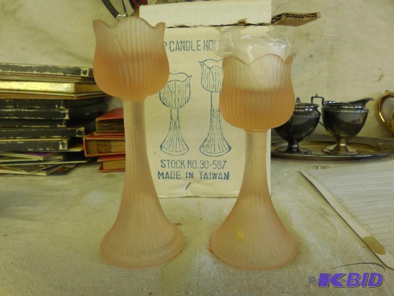 Tulip candle holders, new in the box...