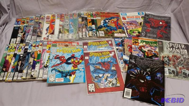 Lot of 43 Spiderman comics. Some bagged and s...