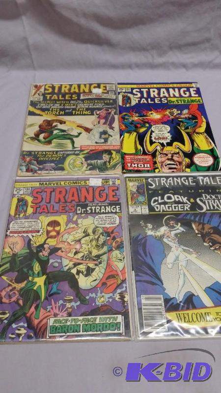 Lot of 4 Strange Tales comics. Some bagged an...