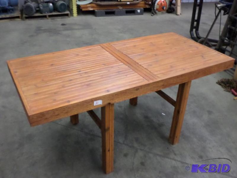 lot 61 image: 36&quotx7ft Wood Table, Good Condition...
