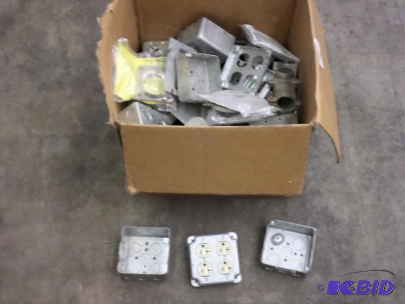 lot 78 image: Box Of Misc Electrical Boxes & Outlets...