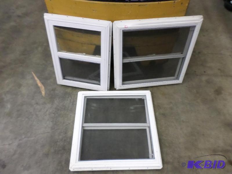 lot 83 image: (3) Small Vinyl Windows With Screens...
