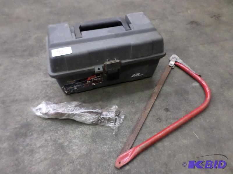lot 96 image: (1) Toolbox, (1) Hand Saw, (1) Lot Of Hand To...