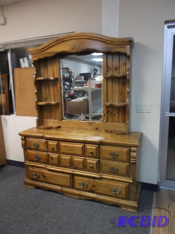 Wood Dresser, Used, Shows Wear, Scratches, Sc...