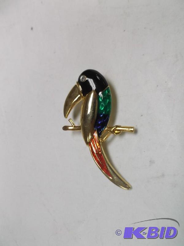 Colored Parrot Brooch Pin...