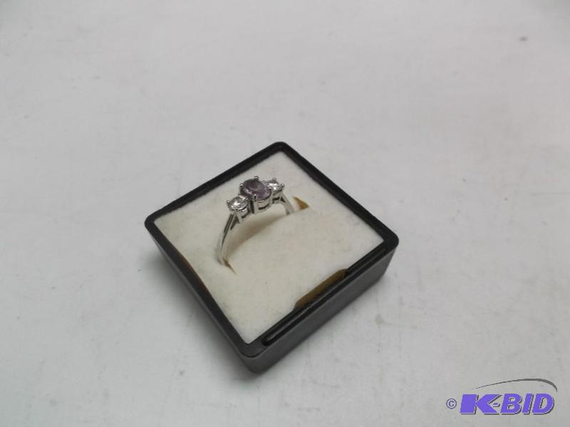 Silver Ring With A Stone, Size 8...