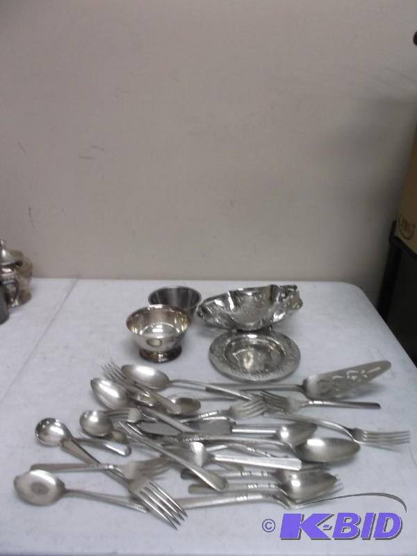 Lot Of Dishes And Silver Plated Silverware...