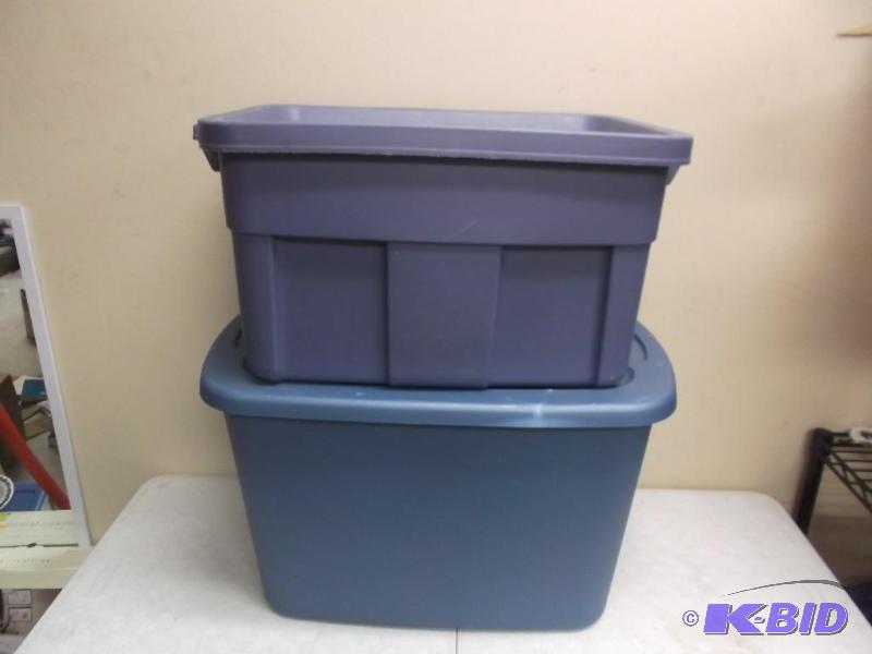 Pair Of Medium To Small Size Tubs With Lids...