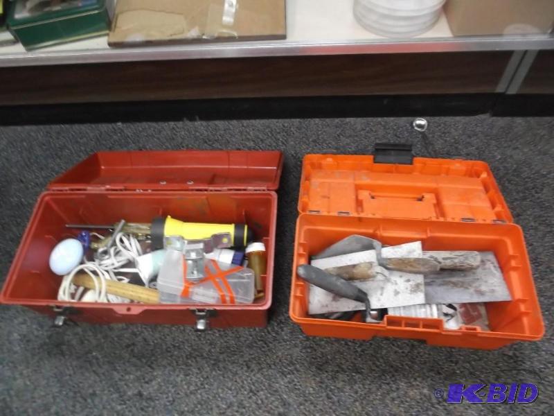 Two Used Tool Boxes With Some Hardware In&nbs...