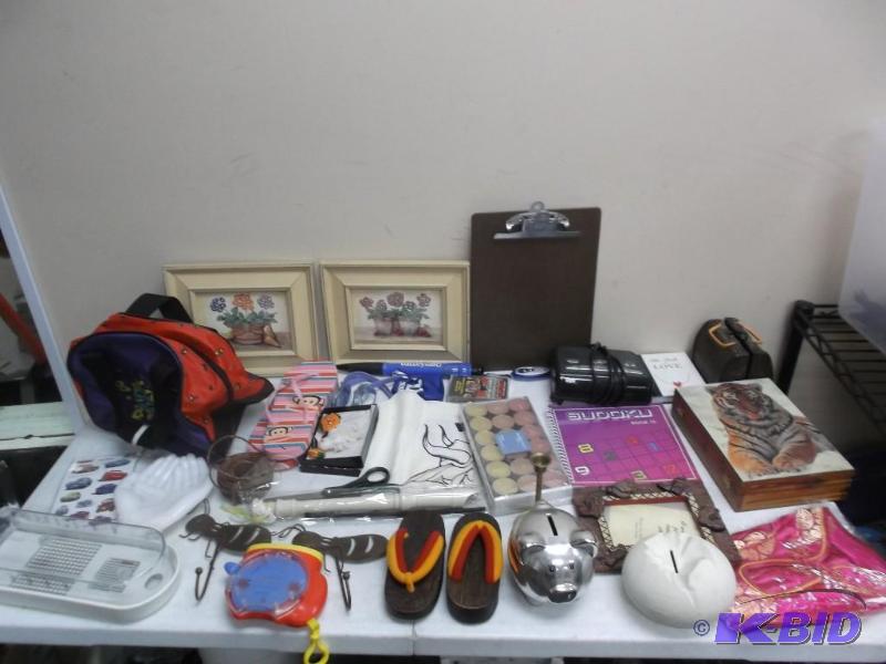 Lot Of Mixed Items, Wood Sandals, Wood Tiger ...