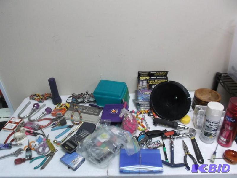 Lot Of Random Items, Tools, Hair Spray Funnel...