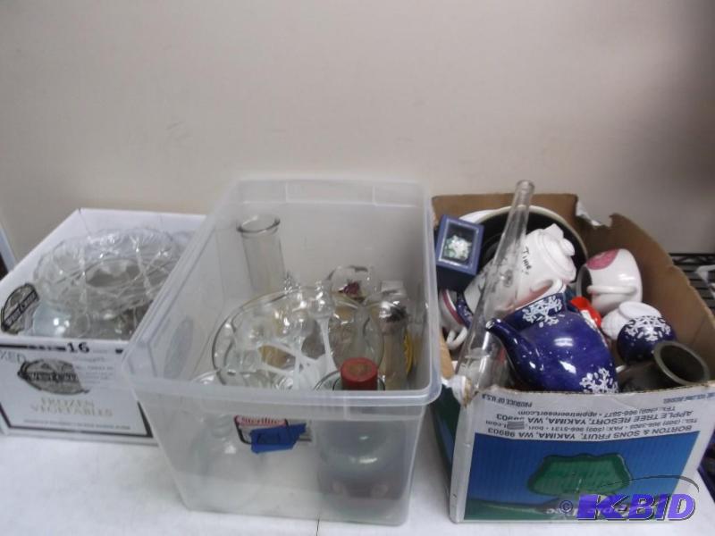 Three Boxes Filled With Glass Items...