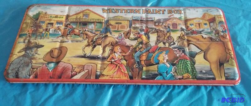 Vintage Western Paint Set-Metal...