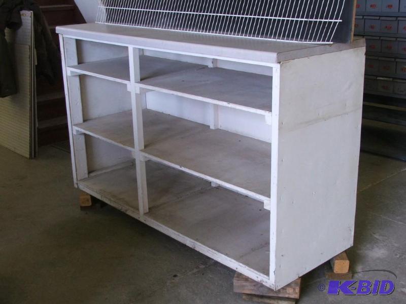 3 shelf cabinet with extra wall mount shelf. ...