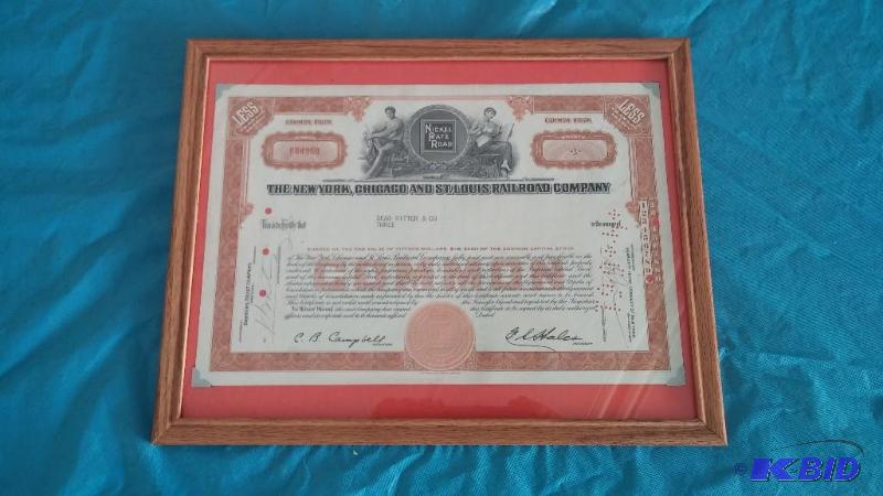 1923 Railroad Stock Bond-PERFECT SHAPE--Frame...