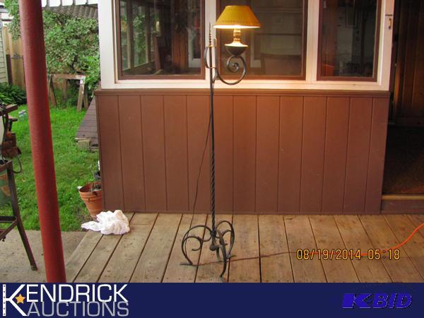 lot 11 image: Antique Decorative Wrought Iron Floor Lamp