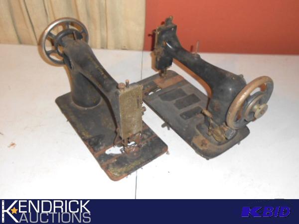 lot 132 image: 2 Antique Cast Iron Sewing Machines for Parts