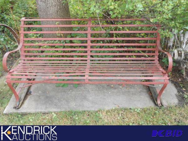 lot 153 image: Rustic Vintage Metal Bench