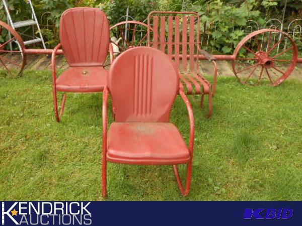 lot 158 image: 3 Metal Chairs