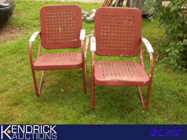 lot 159 image: 2 Matching Metal Chairs