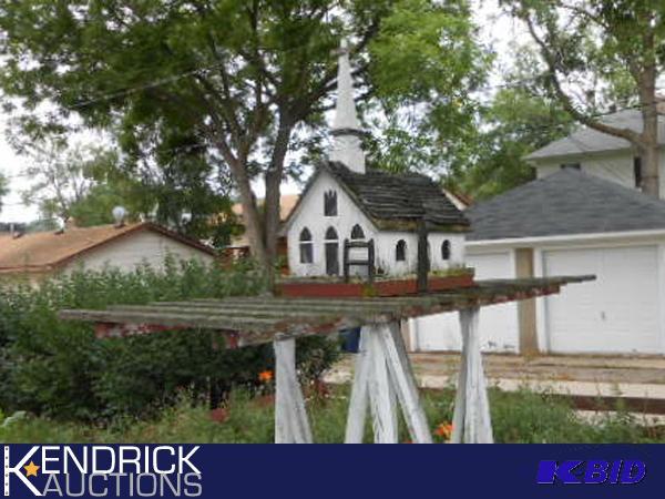 lot 160 image: Large Vintage Wood Church Bird House