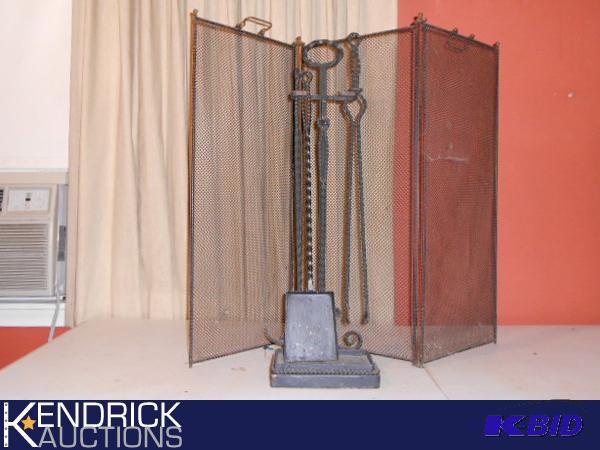 lot 172 image: Lot of Wrought Iron Fireplace Tools