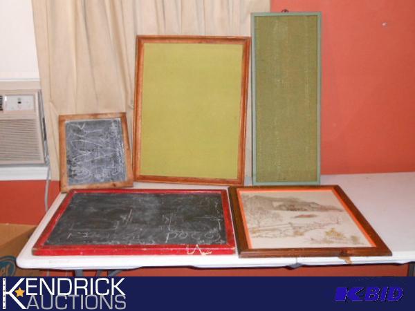 lot 173 image: Lot of Vintage Chalk Boards and Cork Boards
