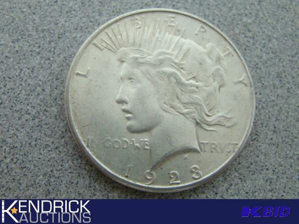 lot 217 image: 1923 90% Silver Peace Dollar
