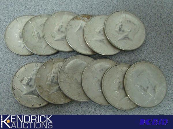 lot 221 image: 12-1965 40% Silver Kennedy Half Dollars