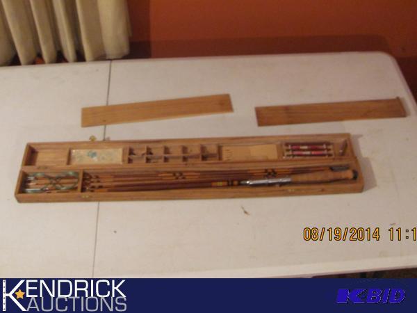 lot 35 image: Vintage Bamboo Fishing Rod in Original Wood Box