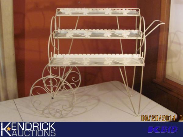 lot 57 image: 3 Tier Metal Wagon Shelf