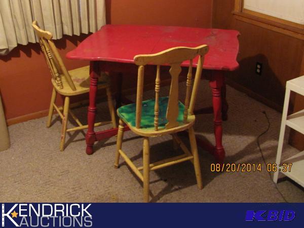 lot 69 image: Antique Table and 2 Matching Chairs