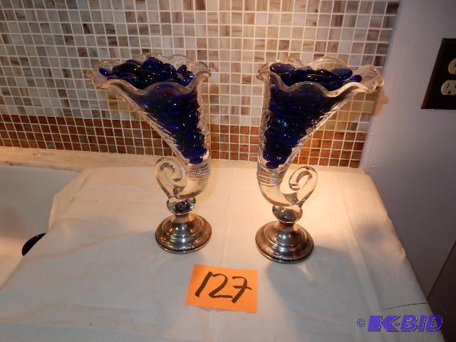 2, glass horn with Sterling silver base