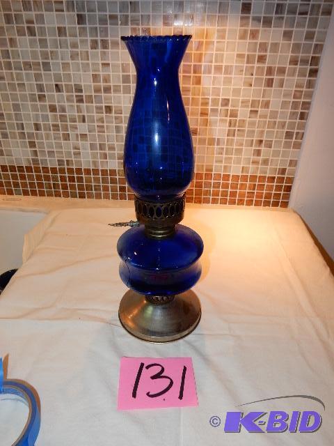 Cobalt Blue Kerosene Lamp