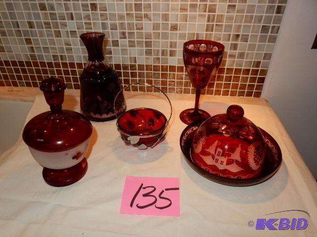 Misc. RED glass as pictured