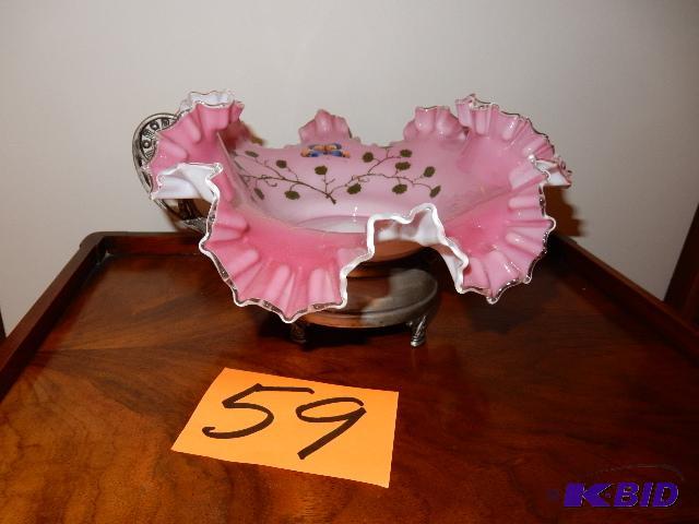 Pink Fluted edged plate