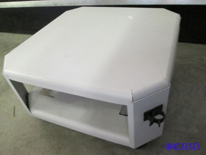Wheeled desk or floor riser with cord restrai...